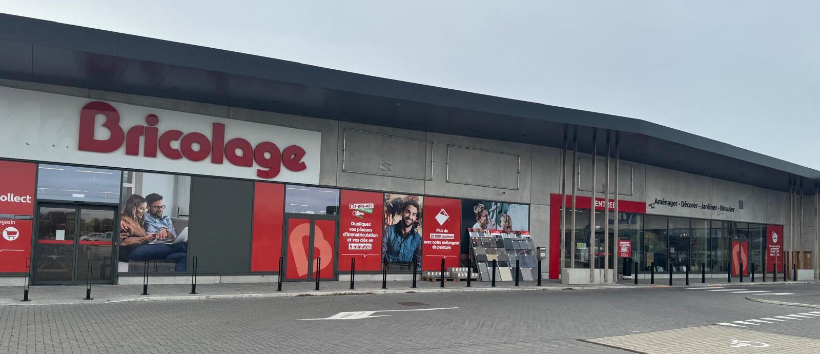 Façade du magasin de bricolage Bricolino à Mouscron